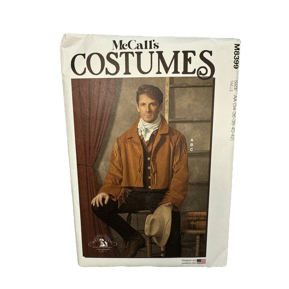 McCall's Pattern M8399 34-42 Uncut  Men's Western Cowboy Costume Cosplay Theater